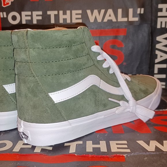 Vans Men's 11 Sk8-Hi Pig Suede Grape Leaf Green/White VN0A4BVT50K - Picture 2 of 14